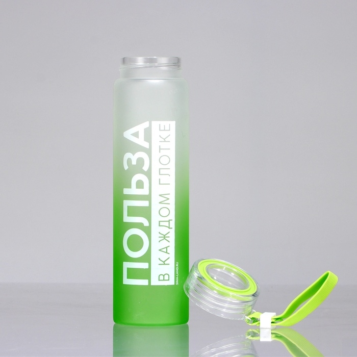 Бутылка для воды «Польза», 500 мл, стекло Бутылка для воды «Польза», 500 мл, стекло