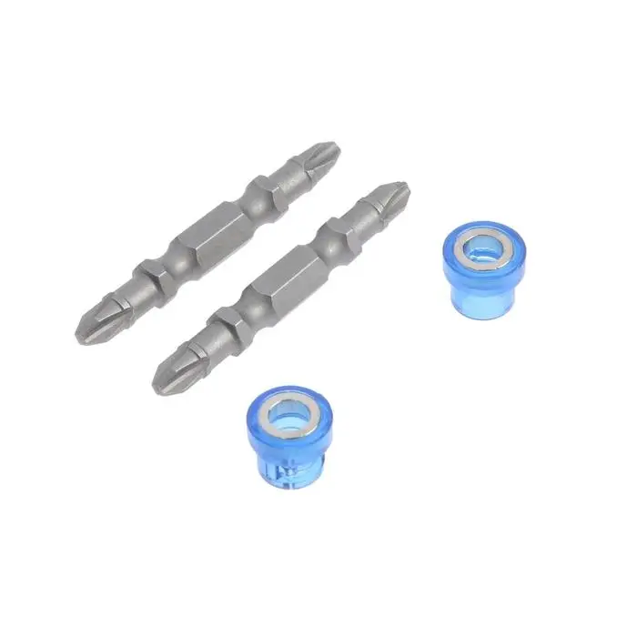 Биты двухсторонние ТУНДРА, сталь S2, круглый магнит-ограничитель, PH2&times;50 мм, 2 шт.