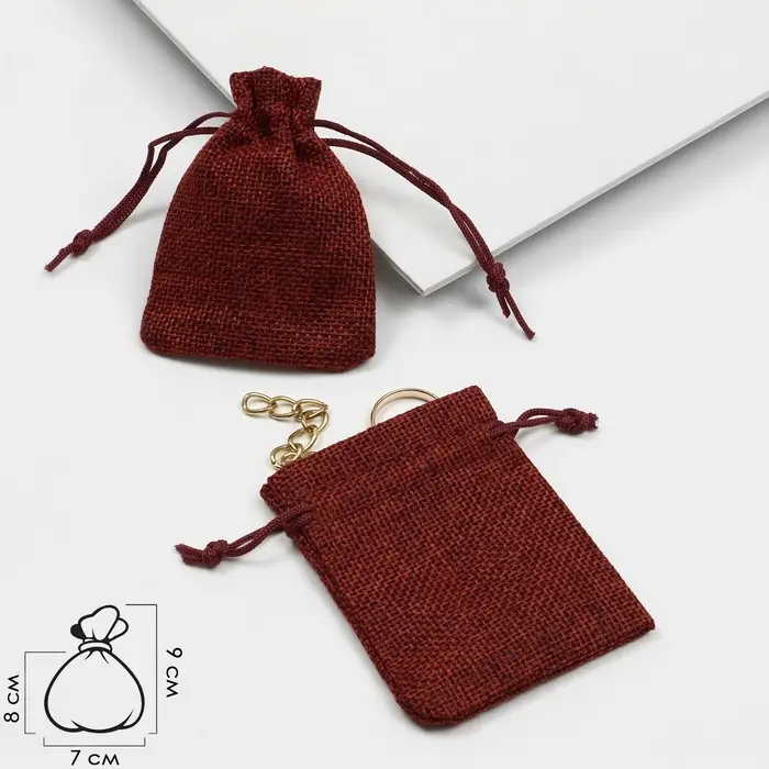 Мешочек подарочный «Льняной» 7×9, бордовый Мешочек подарочный «Льняной» 7×9, бордовый
