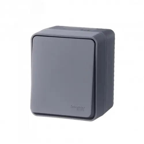 AtlasDesign Profi54 переключатель одноклавишный IP54 10 АХ, АНТРАЦИТ, Россия