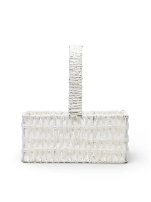 Набор корзин 3 шт пластик 25х16х11 22х13х9 19х10х7,5 см ручка h=10 см белый квадрат