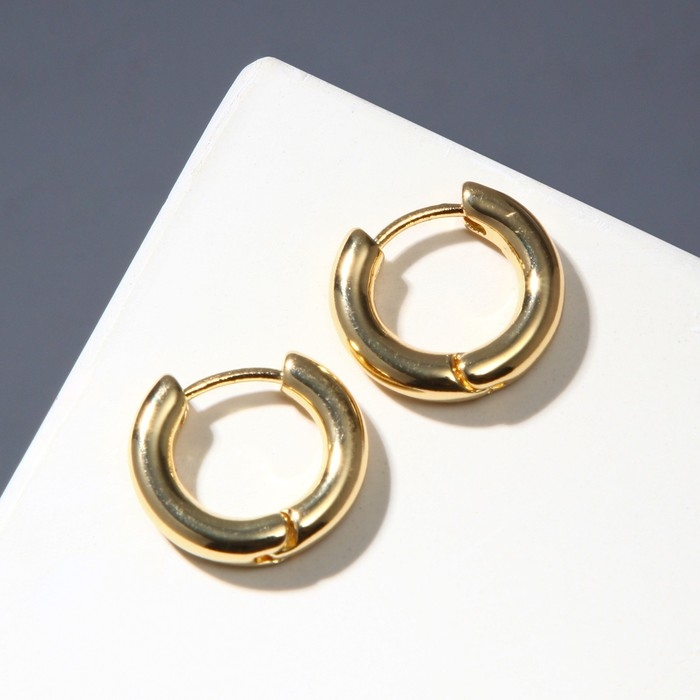 Серьги-кольца «Минимализм» закрытие, цвет жёлтое золото Серьги-кольца «Минимализм» закрытие, цвет жёлтое золото