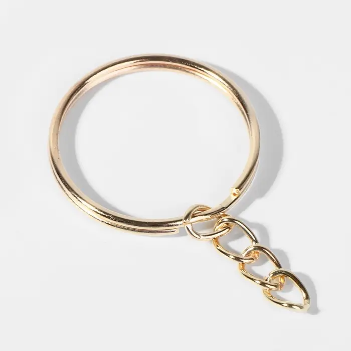 Основа для брелока d25мм с цепочкой набор 100 шт металл золотой Основа для брелока d25мм с цепочкой набор 100 шт металл золотой