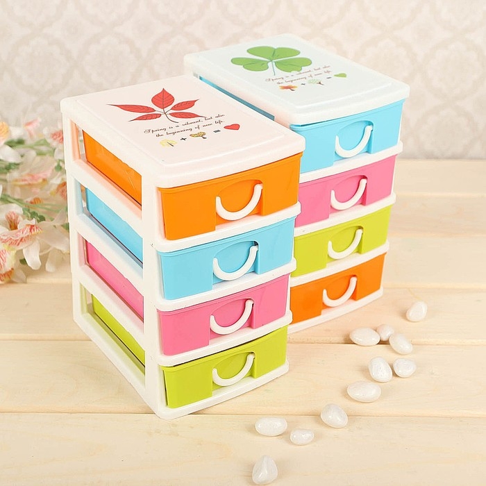 Мини - комод для мелочей 4 секции «Радуга», 13×9×14,5 см, цвет МИКС