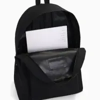 Рюкзак школьный на молнии, с карманом, однотонный, размер 30&times;14&times;41 см, чёрный