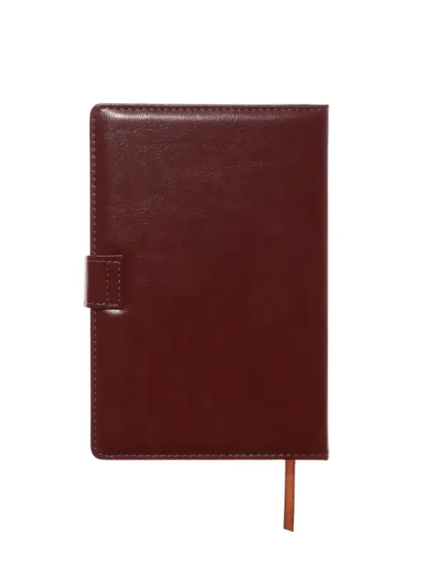 Ежедневник недатированный формат А5, с хлястиком, 112л, линия, пвх, Классика Коричневый