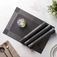 Салфетки сервировочные на стол Доляна &laquo;Шахматы&raquo;, 45&times;30 см, 4 шт., тёмно-серые