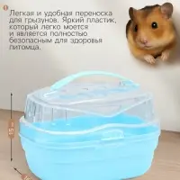 Переноска для грызунов &laquo;Пижон&raquo;, 23&times;16&times;15 см, синяя