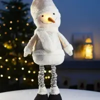 Фигура текстиль «Снеговик» 55-84 см, телеск-е ножки, 1LED, LR1130х3 (в компл.), Т/БЕЛЫЙ