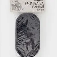 Мочалка банная Добропаровъ, 15&times;9 см, чёрная на подвесе
