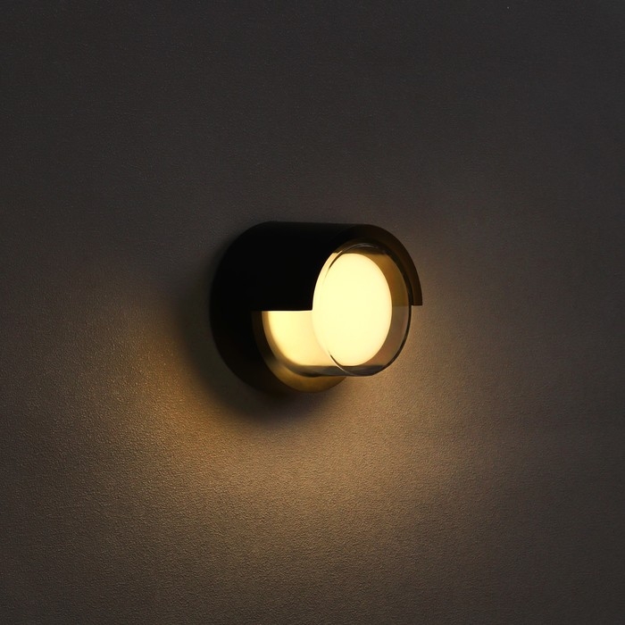 Светильник фасадный «Сити», FSD-050, 5 Вт, 3000К, круг IP65, 220 В, пластик, черный Светильник фасадный «Сити», FSD-050, 5 Вт, 3000К, круг IP65, 220 В, пластик, черный