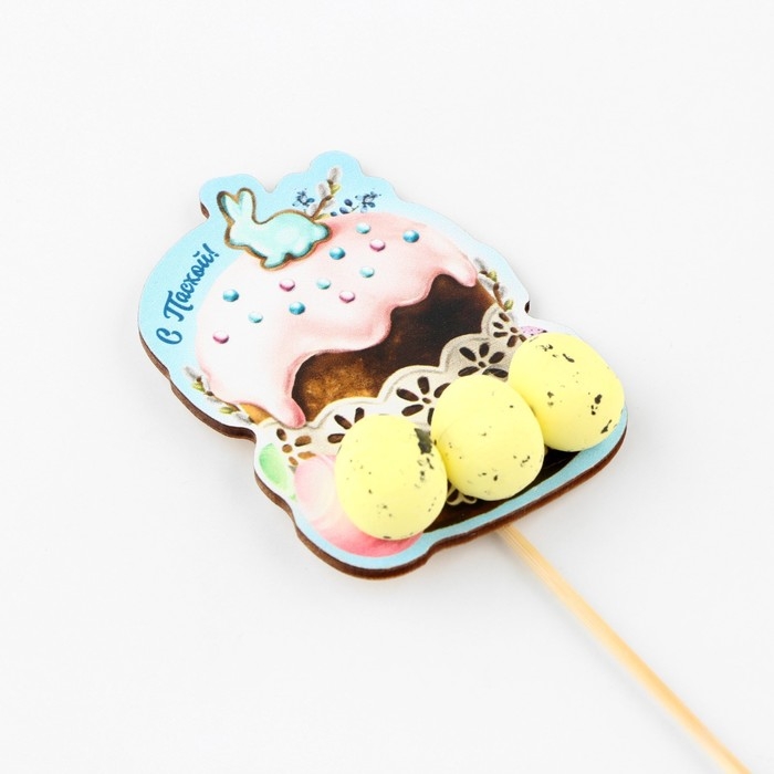 Топпер деревянный для украшения кулича «С Пасхой!», 7,1 х 5,2 см Топпер деревянный для украшения кулича «С Пасхой!», 7,1 х 5,2 см