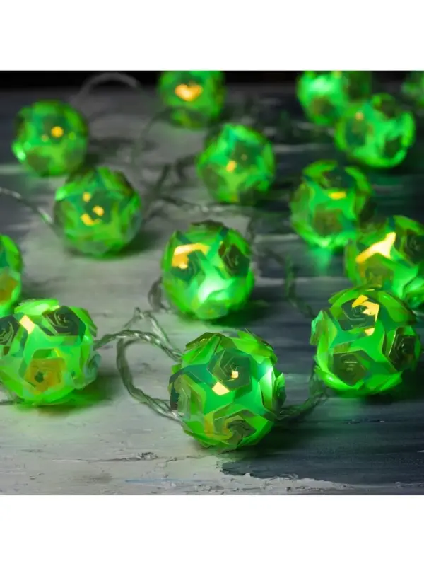 Гирлянда &laquo;Нить&raquo; 4.5 м с насадками &laquo;Цветочные шары&raquo;, IP20, прозрачная нить, 15 LED, свечение зелёное, 220 В
