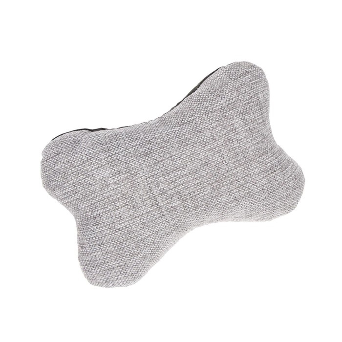 Подушка автомобильная подарочная, косточка, на подголовник, Подушка автомобильная подарочная, косточка, на подголовник, "Настоящему мужчине", лен, серый, 16 х 24 см