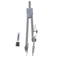 Циркуль металлический Calligrata, 110 мм, с грифелями, в пластиковом пенале