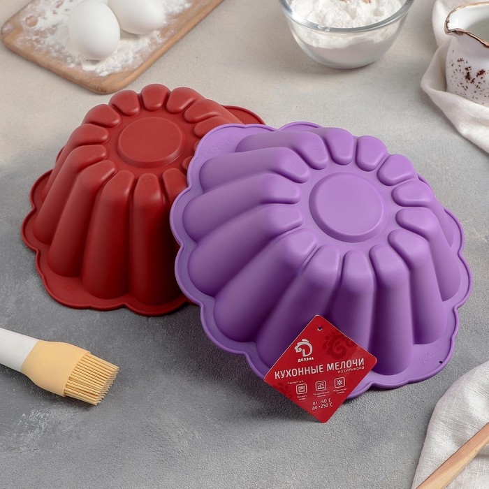 Форма для выпечки Доляна «Круг. Пудинг», силикон, 24×23×9 см, внутренний d=21см, цвет МИКС Форма для выпечки Доляна «Круг. Пудинг», силикон, 24×23×9 см, внутренний d=21см, цвет МИКС