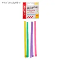 Закладки-ляссе с клеевым краем для формата А5, deVENTE. Bright, для книг A5, 6 x 290 мм, 4 тонкие двусторонние ленты, в пакете