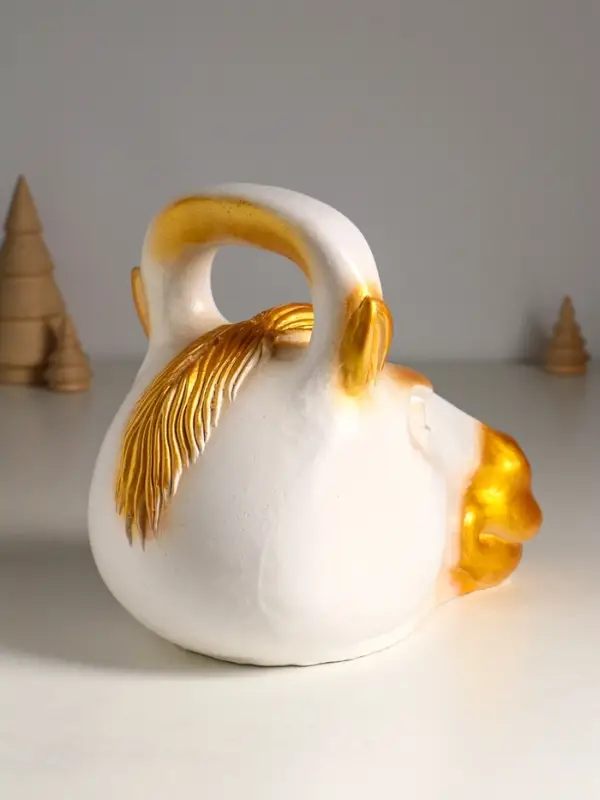 Копилка Копилка "Гиря конь" 21×25 см, бело-золотой