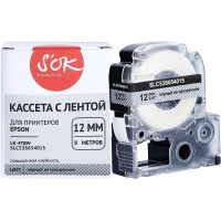 Картридж S'OK C53S654015 (LK4TBW) цв.лент:проз,шрифт черн.12мм/8м пов.клей