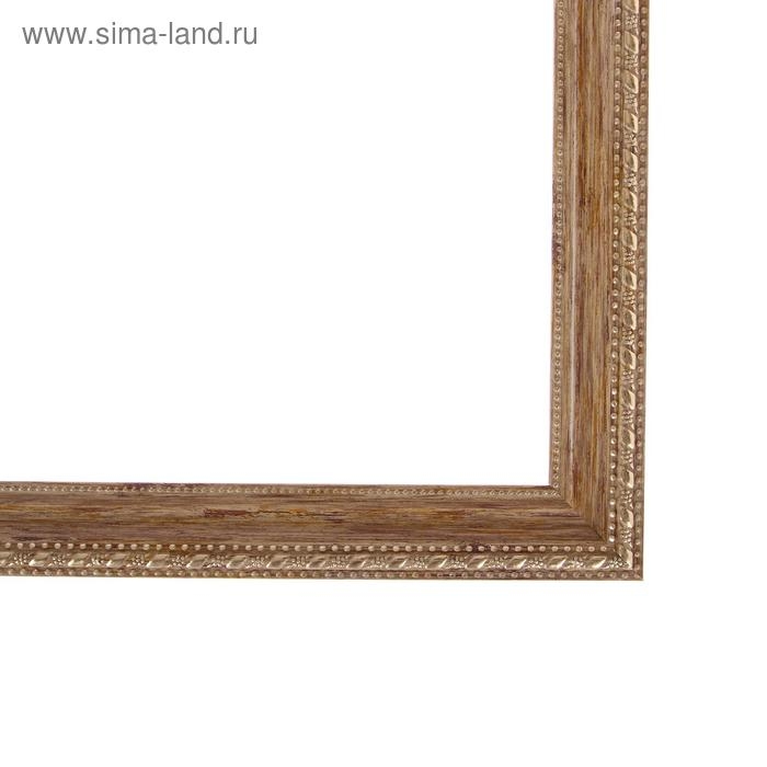 Рама для картин (зеркал) 40 х 50 х 2,6 см, пластиковая, Calligrata 6429, цвет дерево с золотом Рама для картин (зеркал) 40 х 50 х 2,6 см, пластиковая, Calligrata 6429, цвет дерево с золотом