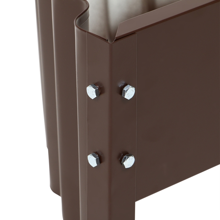 Клумба оцинкованная «Лепесток», d = 70 см, высота бортика 15 см, коричневая, Greengo