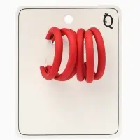 Серьги кольца тройные QF &laquo;Боттега&raquo;, d=3.5, красные
