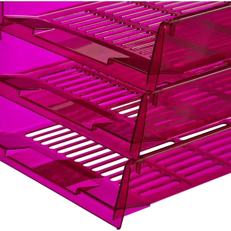 Лоток горизонтальный Attache Bright Colours решетчатый прозрачный фиолет