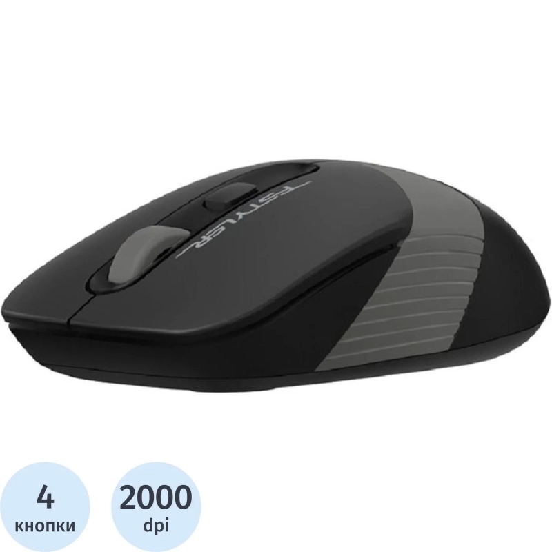 Мышь компьютерная A4Tech Fstyler FG10 чер/сер опт (2000dpi) беспровод USB