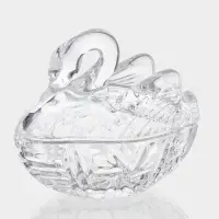 Икорница стеклянная "Лебедь" 13,5х8,7х13 см, прозрачная