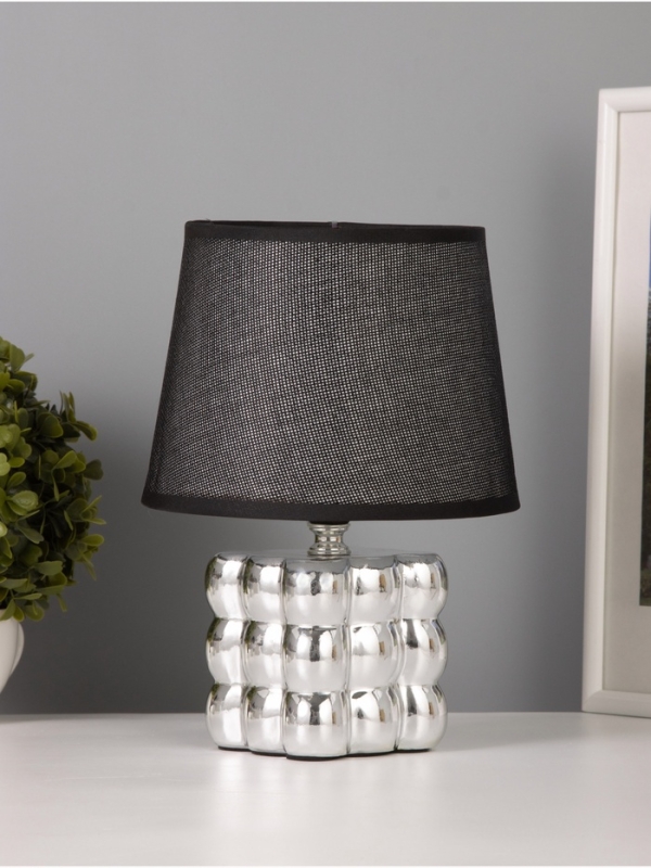 Лампа настольная Лампа настольная "Бабл" 40Вт Е14 серебро 17х17х24см