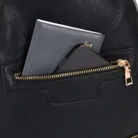 Рюкзак женский на молнии, с карманом, размер 27&times;13.5&times;33 см, чёрный