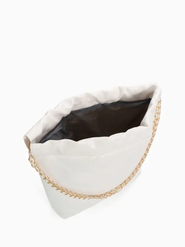 Сумка - мешок женская без застёжки, 35&times;7&times;33 см, со стёжкой, белая