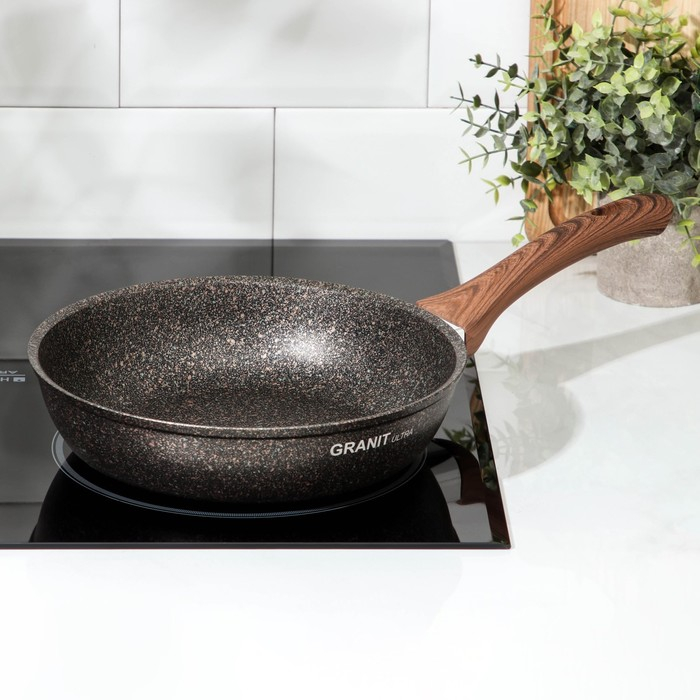 Сковорода Granit Ultra original, d=24 см, пластиковая ручка, антипригарное покрытие, цвет коричневый Сковорода Granit Ultra original, d=24 см, пластиковая ручка, антипригарное покрытие, цвет коричневый