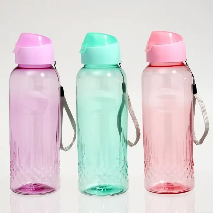 Бутылка для воды спортивная, 650 мл, "Лазурь", 4.7 х 22.5 х 7 см, микс