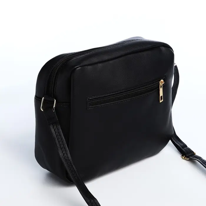 Сумка женская кросс-боди на молнии, 21&times;7.5&times;17 см, чёрная