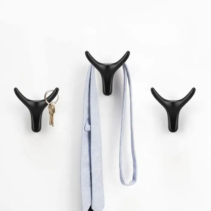Крючок мебельный CAPPIO OX, двухрожковый, цвет черный, 3 шт.