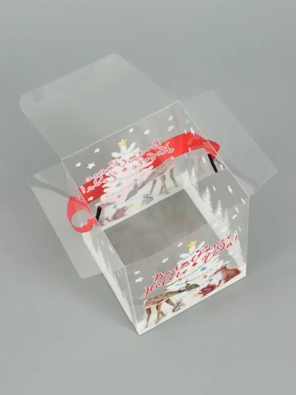 Коробка подарочная, складная из PVC &laquo;С Новым годом&raquo;, 12&times;15&times;12 см