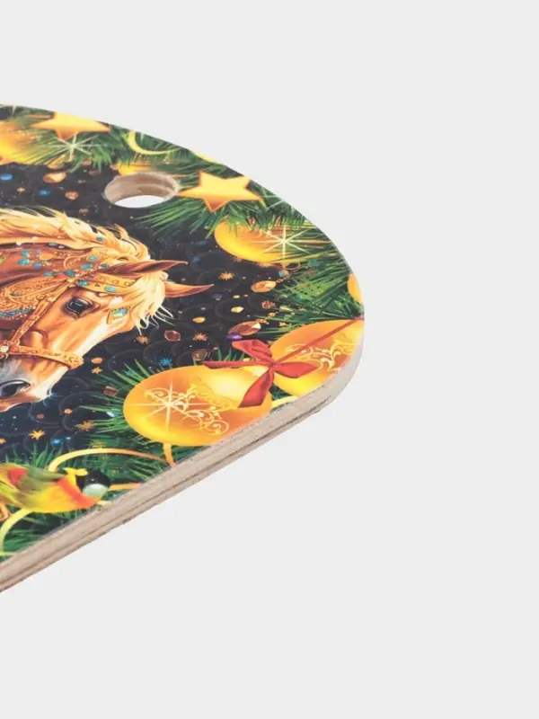 Доска разделочная сувенирная Дарим Красиво «Символ года. Новогоднего волшебства», дерево, 27.5×19.5×0.5 см, разноцветная