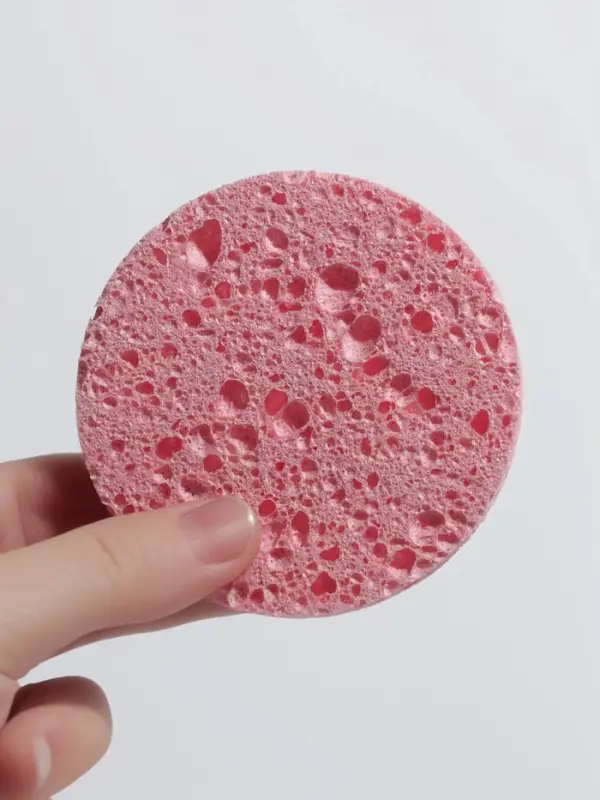 Спонж для умывания, d=8 см, розовый