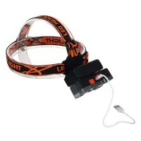 Фонарь налобный тм ЕРМАК, 6 + 3 LED, 4 режима, 87х50х58мм, 1200мАч, USB кабель, пластик