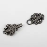 Декоративная застёжка, 4.5&times;1.5 см, цвет чёрный