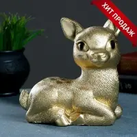 Копилка для денег &laquo;Олененок&raquo;, гипс, под золото, 17&times;10&times;18 см