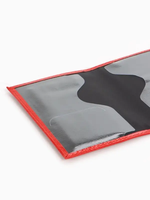 Обложка для паспорта, гладкая, с объёмным гербом, красная