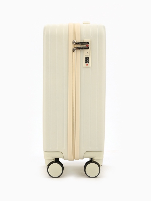 Чемодан 20 Чемодан 20", PС, 34*22*56, отд на молнии, код замок, 4 колеса, белый