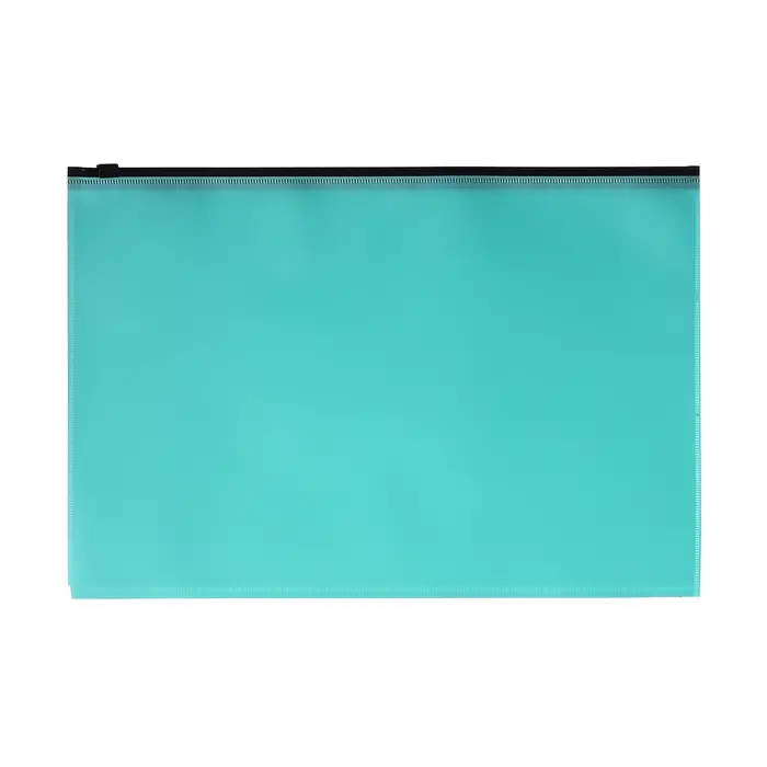 Папка-конверт на ZIP-молнии A4, 180 мкм, Calligrata Pastel, полупрозрачная, чёрная молния, бирюзовая Папка-конверт на ZIP-молнии A4, 180 мкм, Calligrata Pastel, полупрозрачная, чёрная молния, бирюзовая