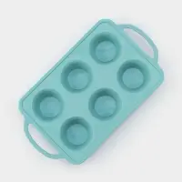 Форма для выпечки &laquo;Фигуры. Круг&raquo;, 32.5&times;18.5&times;4 см, 6 ячеек, (7&times;7&times;4 см), бирюзовая