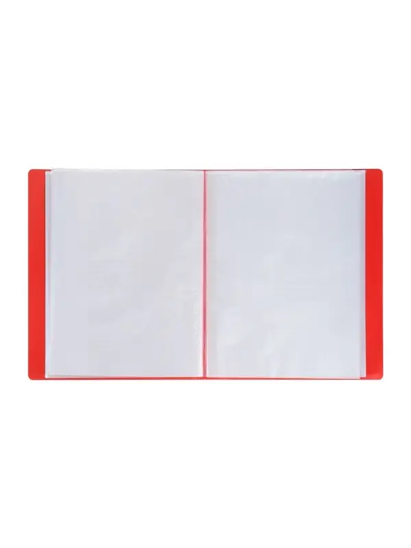 Папка с 100 вкладышами А4, 700 мкм, Calligrata, текстура &laquo;песок&raquo;, красная