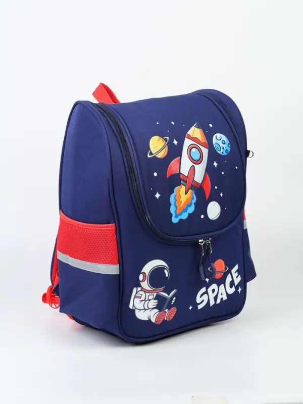 Ранец с эргономичной спинкой квадратный "Ракета"