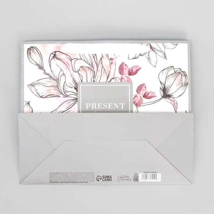 Пакет подарочный ламинированный, упаковка, &laquo;Present for you&raquo;, ML 27&times;23&times;11.5 см