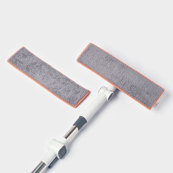 Оконная швабра с креплением на липучке 30х8 см, длина 103-145 см, 2 насадки, 45+180 поворот   107959
